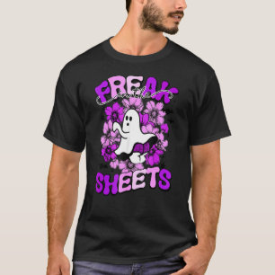 Spooky Freak In The Sheets Halloween Floral Ghost T-Shirt