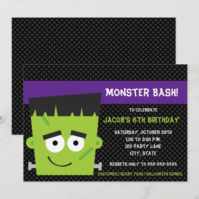 Spooky Friend Halloween Birthday Invitation (Front/Back)