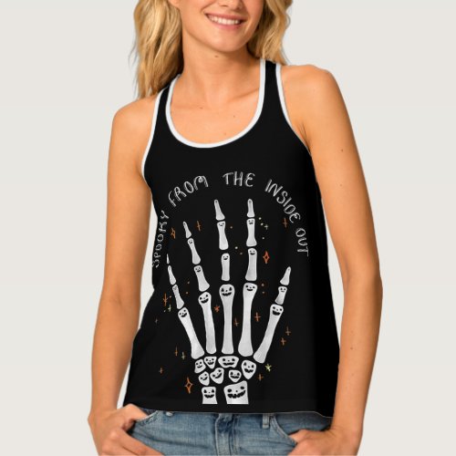 Spooky From The Inside Out Halloween Skeleton  Tank Top