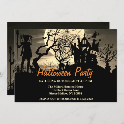 Spooky Full Moon Halloween Party Invitation