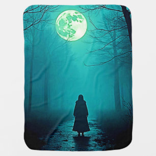 Spooky Full Moon Night Design Baby Blanket