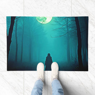 Spooky Full Moon Night Design Doormat