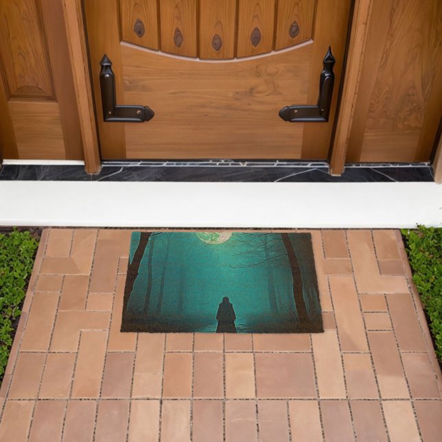 Spooky Full Moon Night Design Fiber Doormat (Insitu (Outdoor))