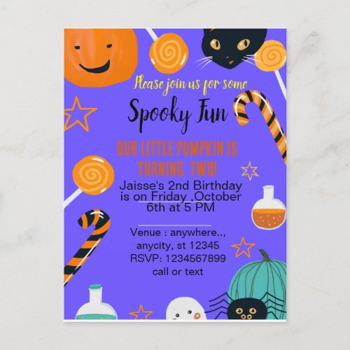 spooky fun ghost halloween template invitation postcard