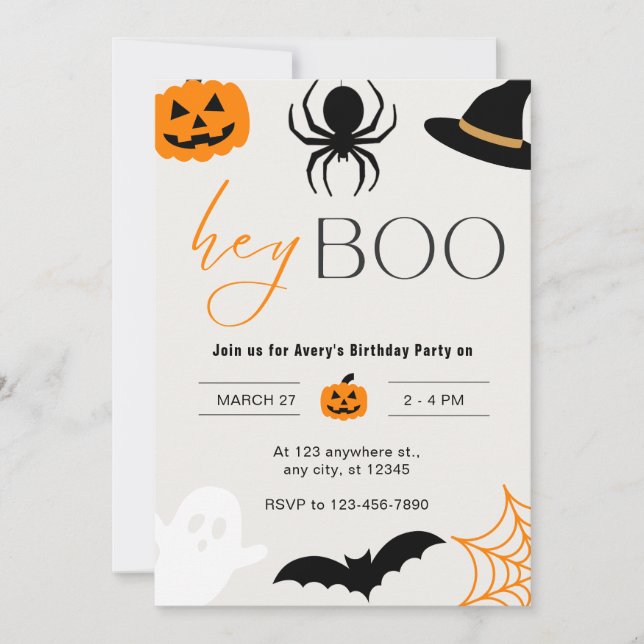 Spooky Fun Halloween Birthday Party Invite (Front)