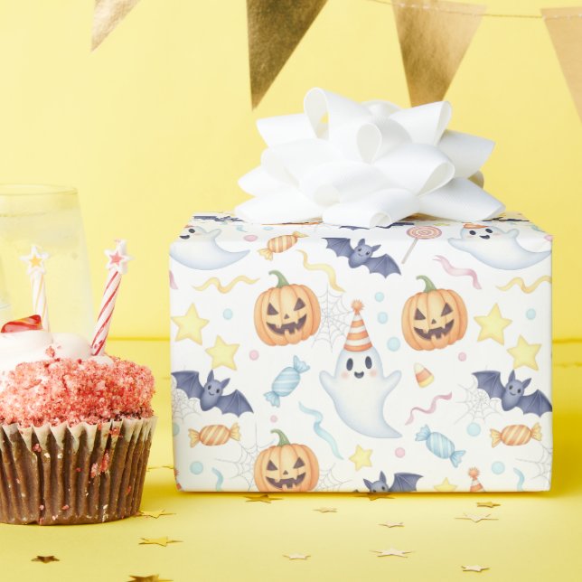Spooky Fun Halloween Costume Party Wrapping Paper (Birthday Party)