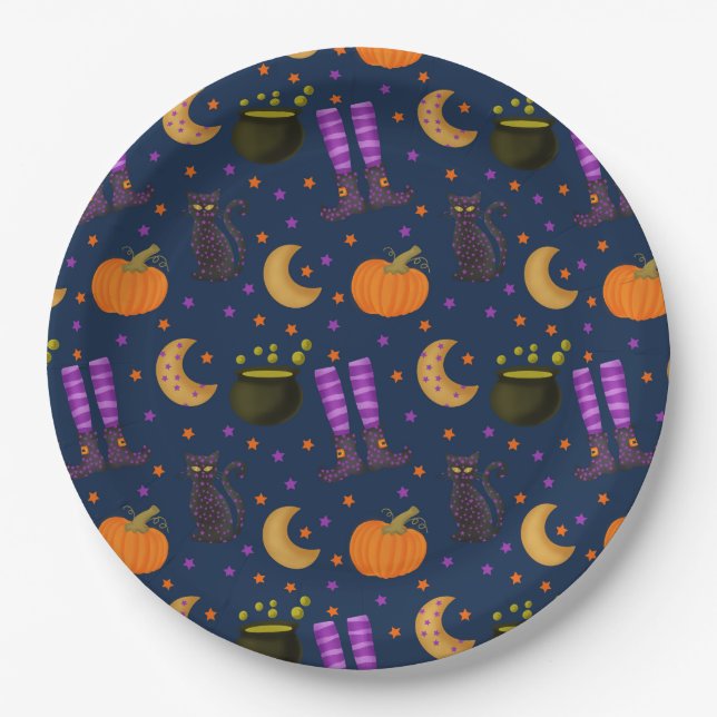 Spooky Fun Halloween  Paper Plates (Front)