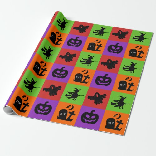 Spooky Fun Halloween Pattern Trick or Treat Wrapping Paper