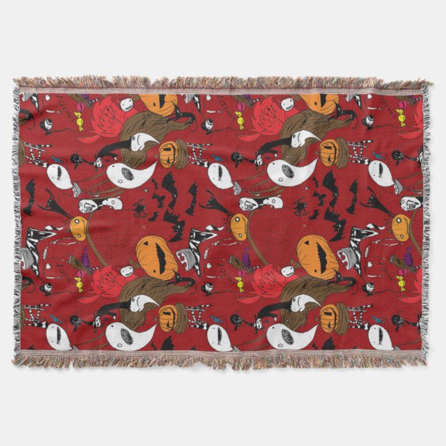 Spooky Fun Halloween Throw Blanket (Front)