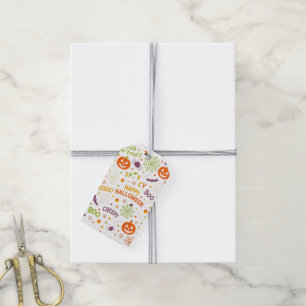 Spooky & Fun Pumpkin - Colorful Halloween Pattern  Gift Tags