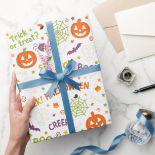 Spooky & Fun Pumpkin - Colorful Halloween Pattern Wrapping Paper