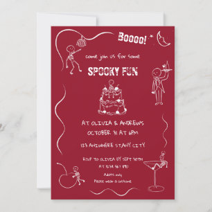 Spooky fun Skeleton Adult Halloween Party Invitation
