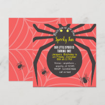 SPOOKY FUN SPIDER BIRTHDAY CUSTOM INVITATION