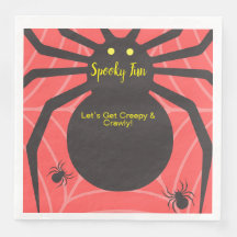 Spooky Fun Spider Birthday Party Napkins