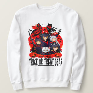 Spooky Fun with Neko Shogun Cats Sweatshirt