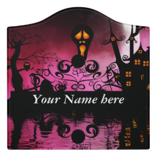 Spooky, funny halloween design door sign
