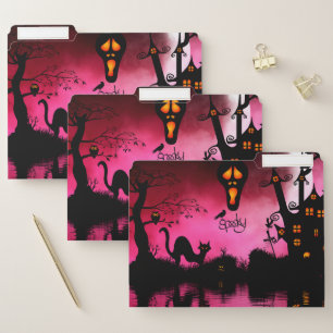 Spooky, funny halloween design file folder