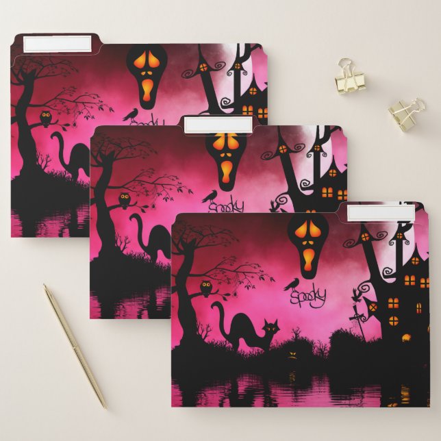 Spooky, funny halloween design file folder (Set)