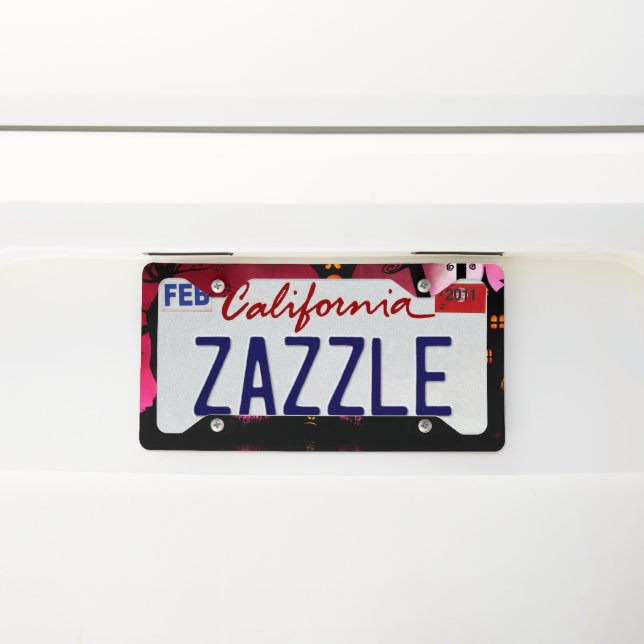 Spooky, funny halloween design license plate frame (On Car)