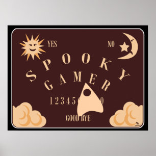 Spooky Game Time Boardgame Illustration Art Poster