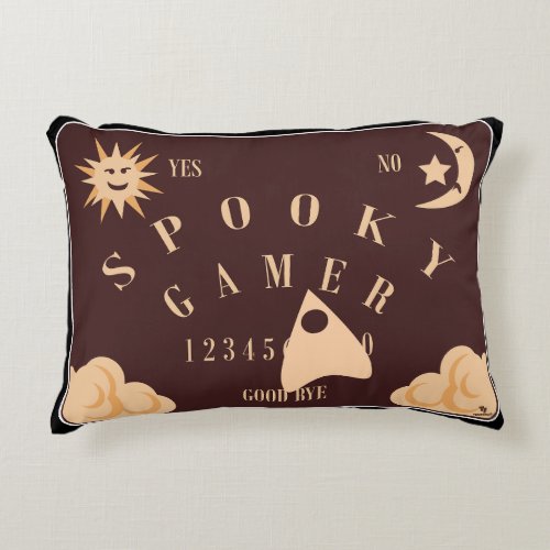 Spooky Gamer Fun Boardgame Illustration Accent Pillow