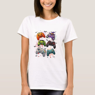 Spooky Gamer Girl Halloween T-Shirt