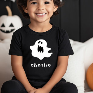Spooky ghost and name kids Halloween Toddler T-shirt