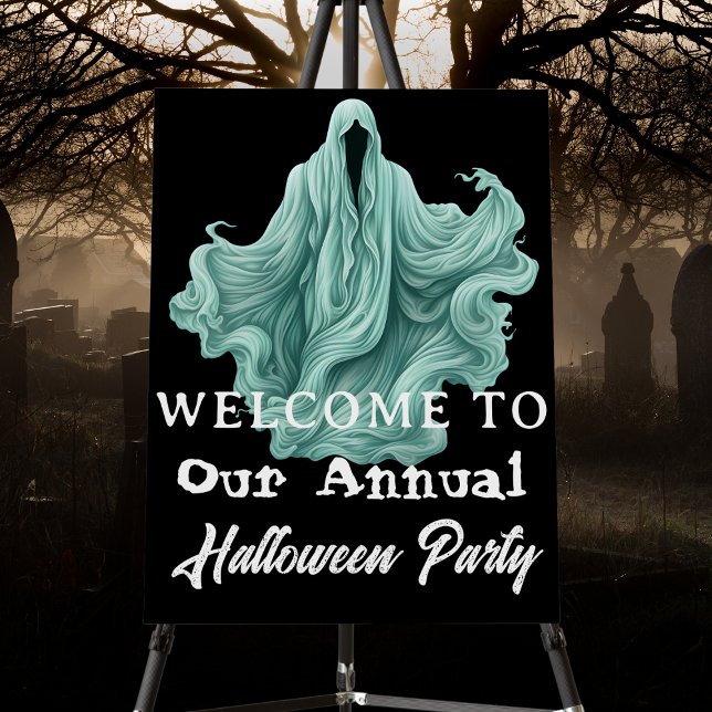 Spooky Ghost Annual Halloween Party Welcome Sign (Creator Uploaded)