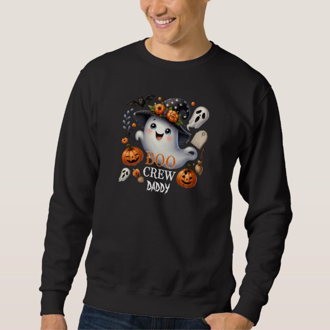 Spooky Ghost Boo Crew Halloween Sweatshirt (Front)