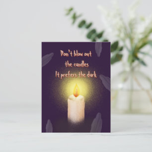 Spooky Ghost & Candle Halloween  Holiday Postcard