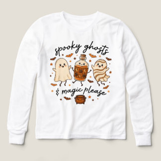 Spooky Ghost Coffee Latte Cute Halloween Fall Dood Tri-Blend Shirts
