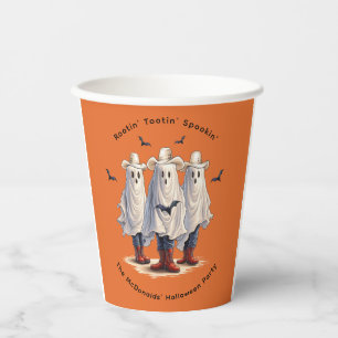 Spooky Ghost Cowboys Personalized Halloween Paper Cups