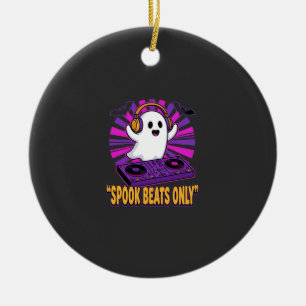 Spooky Ghost DJ Halloween Beats Design_1 Ceramic Ornament