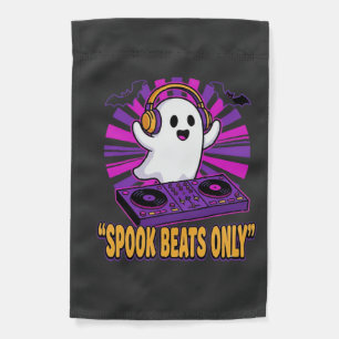 Spooky Ghost DJ Halloween Beats Design_1 Garden Flag