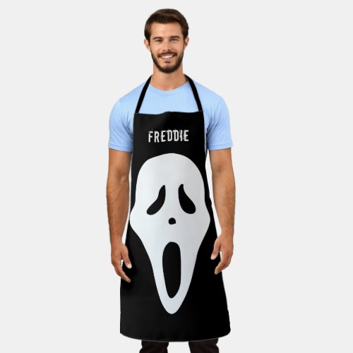 Spooky Ghost Face Funny Halloween Apron