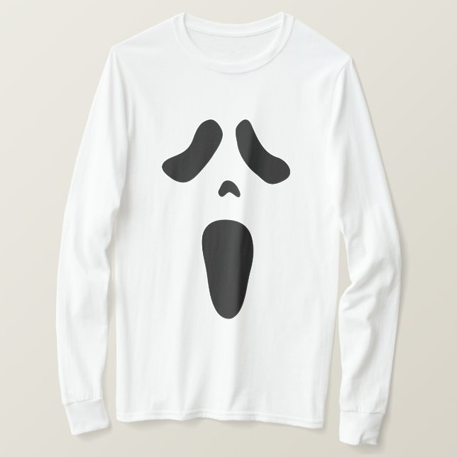 Spooky ghost face Halloween party costume shirt (Design Front)