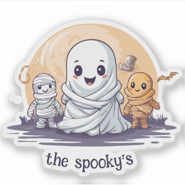 Spooky Ghost Family Sticker (Front)