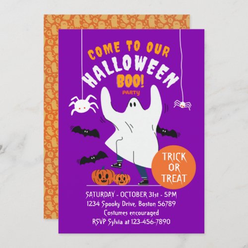 Spooky Ghost Funny Halloween Party Invitation