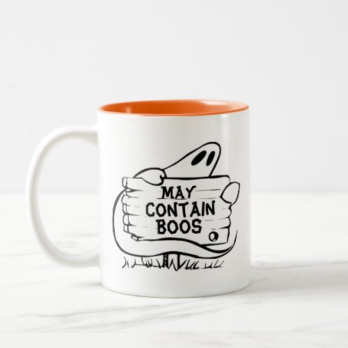 Spooky Ghost Funny Halloween Two_Tone Coffee Mug