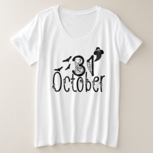 Spooky Ghost Halloween 31 October Plus Size T-Shirt