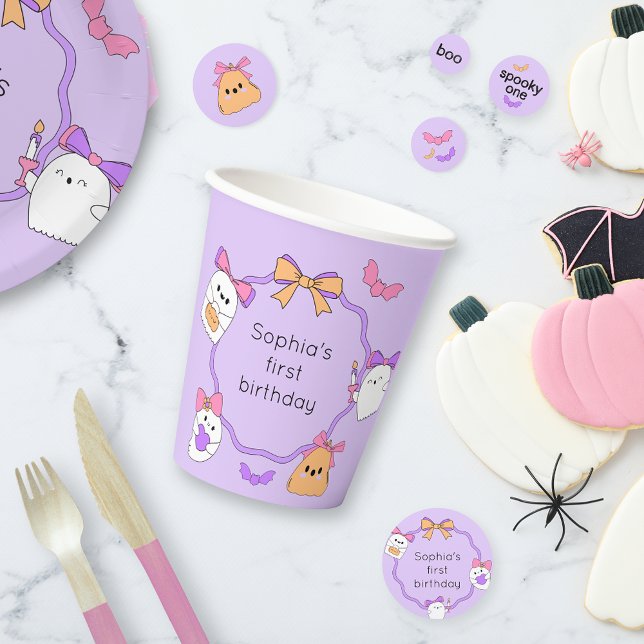 Spooky Ghost Halloween Birthday Paper Cups (Creator Uploaded)