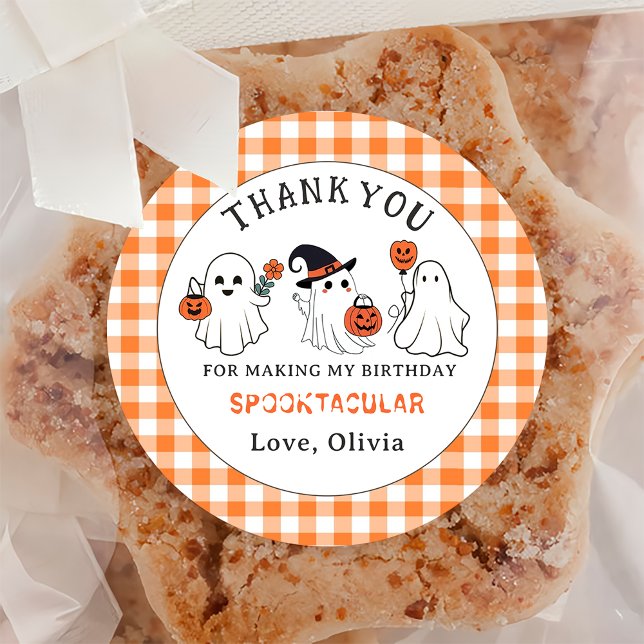 Spooky Ghost Halloween Birthday Party Sticker (Creator Uploaded)