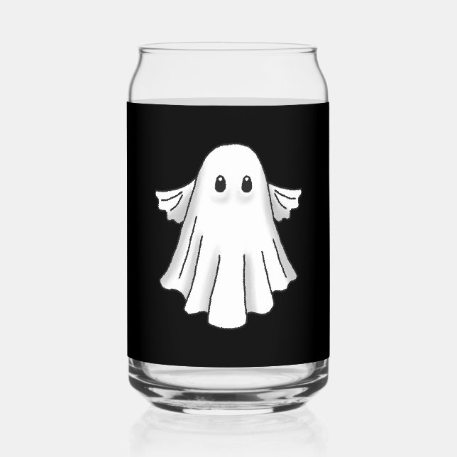 Spooky Ghost Halloween Can Glass (Front)