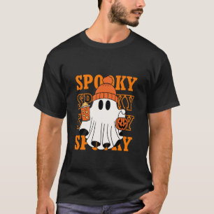Spooky Ghost Halloween Coffee Design T-Shirt