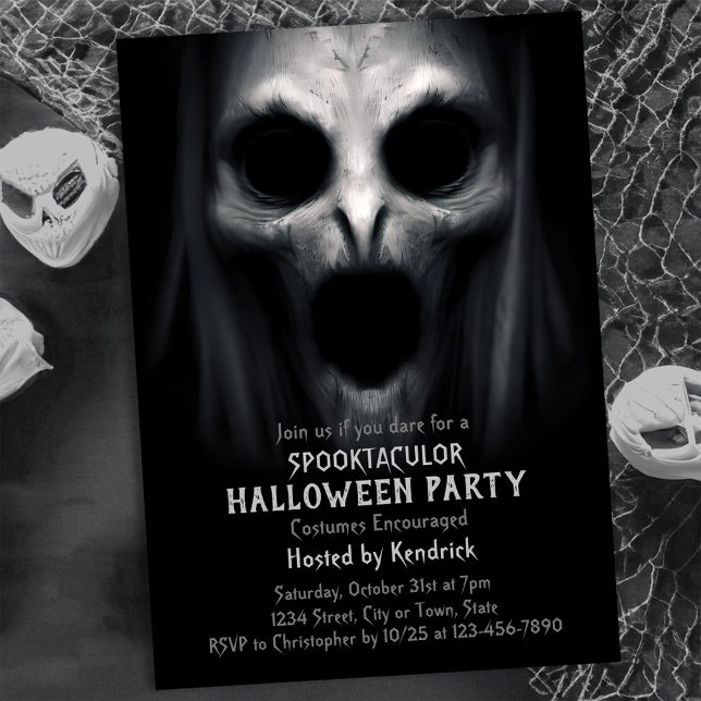 Spooky Ghost Halloween Costume Party Invitation (Creator Uploaded)