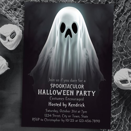 Spooky Ghost Halloween Costume Party Invitation