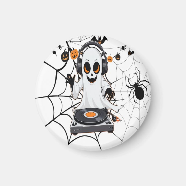 Spooky Ghost Halloween Decor Magnet (Front)