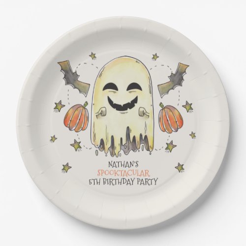 Spooky Ghost Halloween Kid Birthday Party Paper Plates