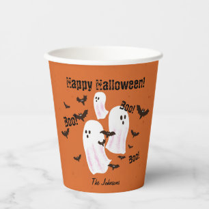 Spooky Ghost Halloween Kids Paper Cups
