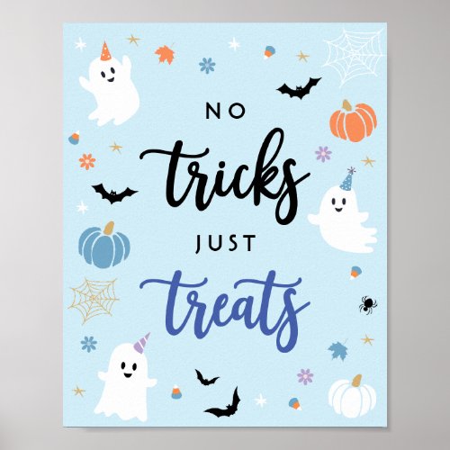  Spooky Ghost Halloween No Tricks Just Treats Sign